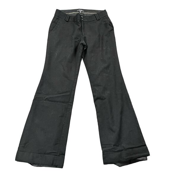 Banana Republic Women's Black Wool Dress Pants Size 10 Cuffed Bootcut Career Y2K - Picture 7 of 16